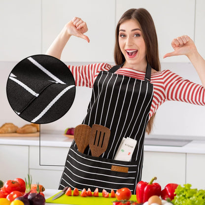 2 Pack Adjustable Bib Apron with 2 Pockets Chef Cooking Kitchen Restaurant Aprons for Women Men4