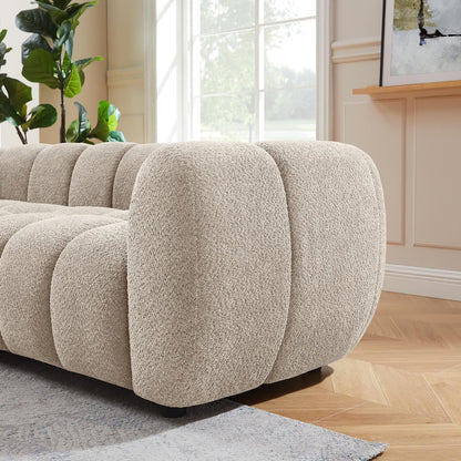 88" Oversized Boucle Sofa, Upholstered Tufted Cloud Couch, Camel9