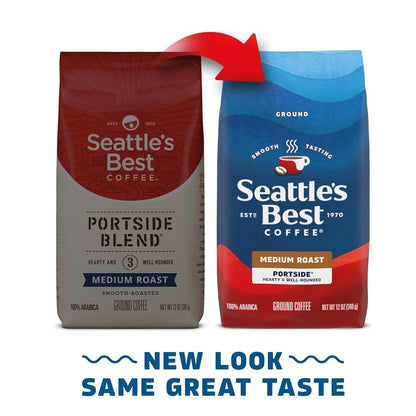Seattle’S Best Coffee, Medium Roast Ground Coffee, Portside, 100% Arabica, 6 Bags (12 Oz Each)3