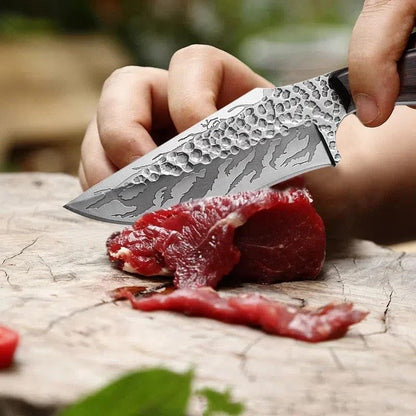 Meat Cleaver, Stainless Steel Handmade Forge Boning Knife Kitchen Chef Knife Butcher Knives Wooden Handle5