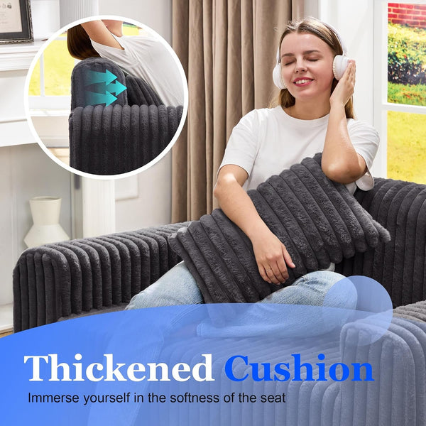 2-Seater Foam Sofa with Pillows Comfy Couch for Small Spaces5