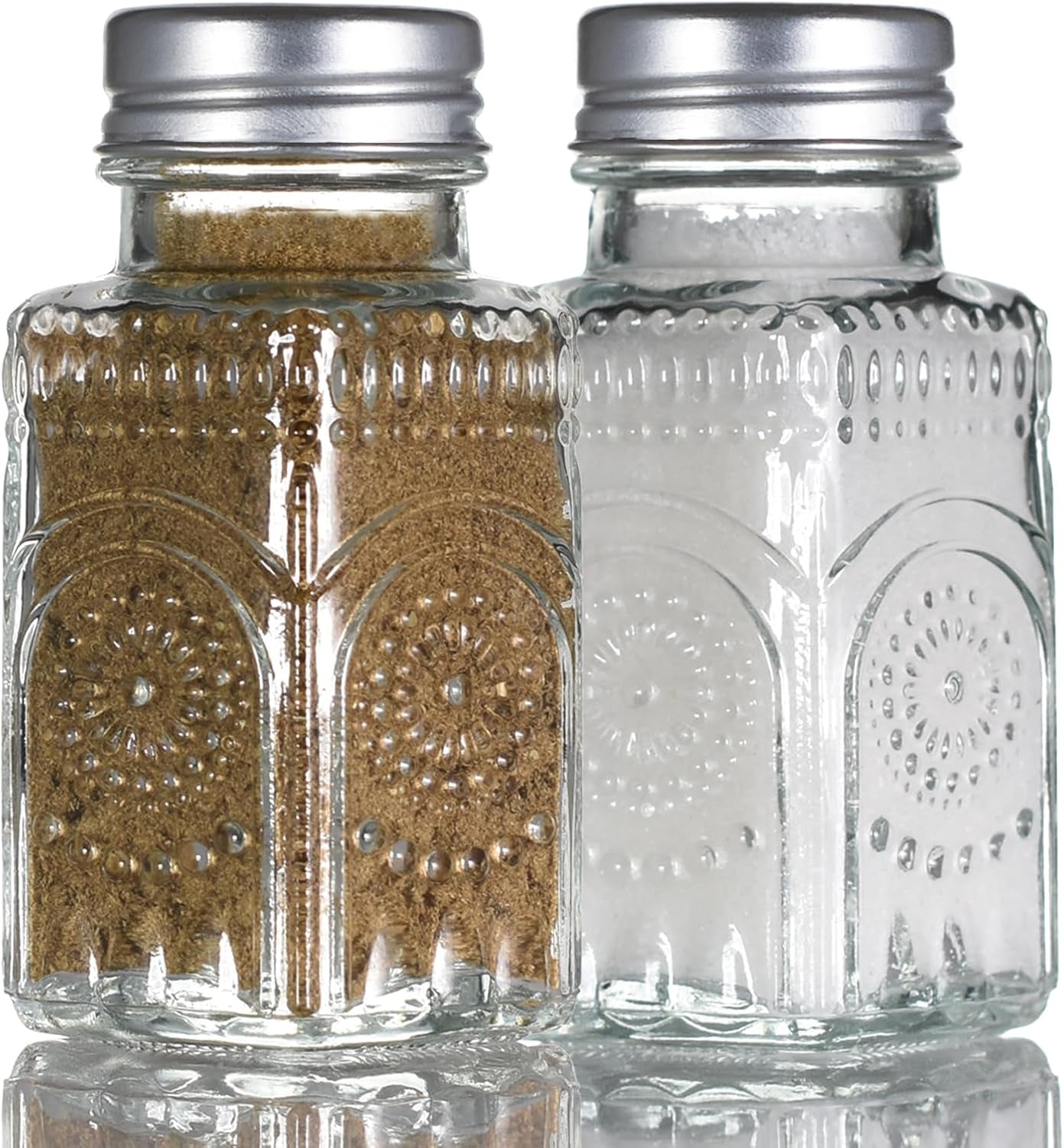 2-pack-glass-salt-and-pepper-shakers-with-304-stainless-steel-lid-vintage-spice-shakers-for-dining-room-table-kitchen-restaurant-sunflower-style