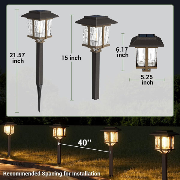 Solar Pathway Lights Outdoor 4 Pack, Warm White Solar Garden Lights8