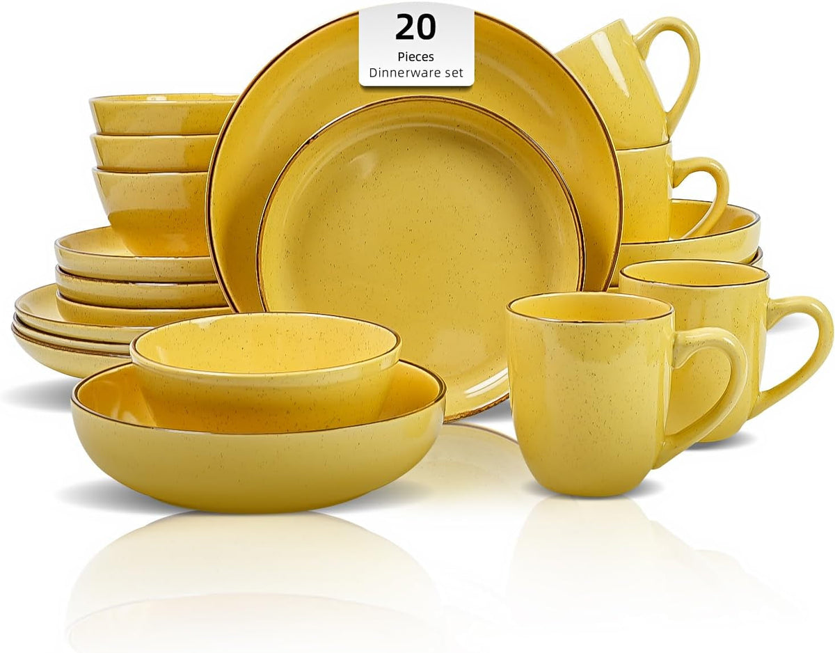 homevss-20-piece-dinnerware-set-serves-4-bright-glaze-yellow-plates-and-bowls-sets-with-speckle-effect-for-microwave-dishwasher-safe