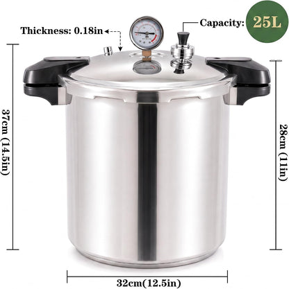2-In-1 25 Quarts Pressure Canner and Canning Pressure Cooker All Stainless Steel with Gauge 15.9Psi,Practical 6Pc Canning Supplies Starter Set,Induction Cooktops,Pressure Canner for Canning3