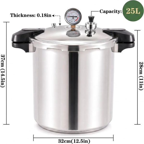 2-In-1 25 Quarts Pressure Canner and Canning Pressure Cooker All Stainless Steel with Gauge 15.9Psi,Practical 6Pc Canning Supplies Starter Set,Induction Cooktops,Pressure Canner for Canning3