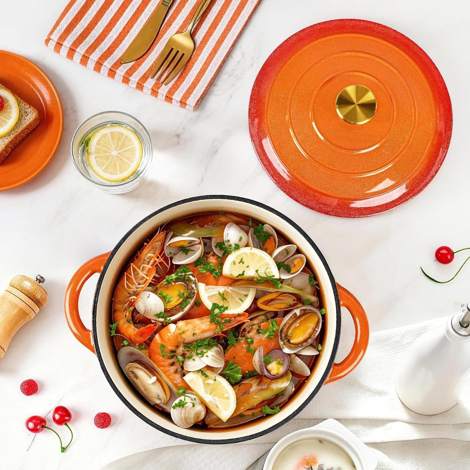 5-qt-enameled-cast-iron-dutch-oven-pot-with-lid-gold-powder-dutch-oven-for-sourdough-bread-baking-braising-stews-roasting-oven-safe-up-to-500-f-orange-kitchen-cookware-with-handls