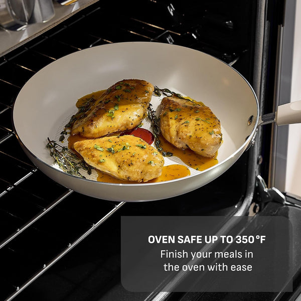 Signature Nonstick 12 Piece Cookware Set, Oven Safe up to 350°F, Dishwasher Safe, Pots and Pans Set, Includes Frying Pans, Saucepan, Stockpot, Cooking Utensils, Cream7