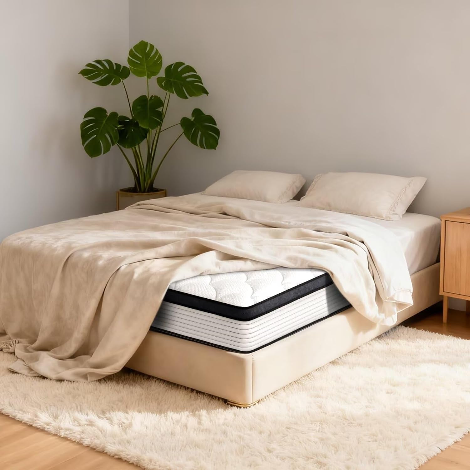 full-size-mattress-14-inch-hybrid-bed-in-a-box-green-tea-cooling-gel-memory-foam-certipur-us-certified-fiberglass-free-pressure-relief-for-back-pain-breathable-safe-sleep