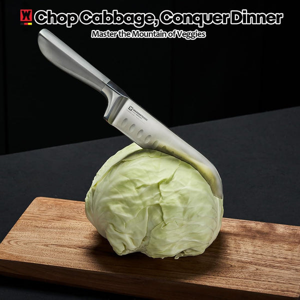 Schmied Santoku Knife, Stainless Steel Kitchen Knife for Chopping & Slicing Vegetables, Meat & Fish, Full Tang Design (Blade Length 6.4 In)3