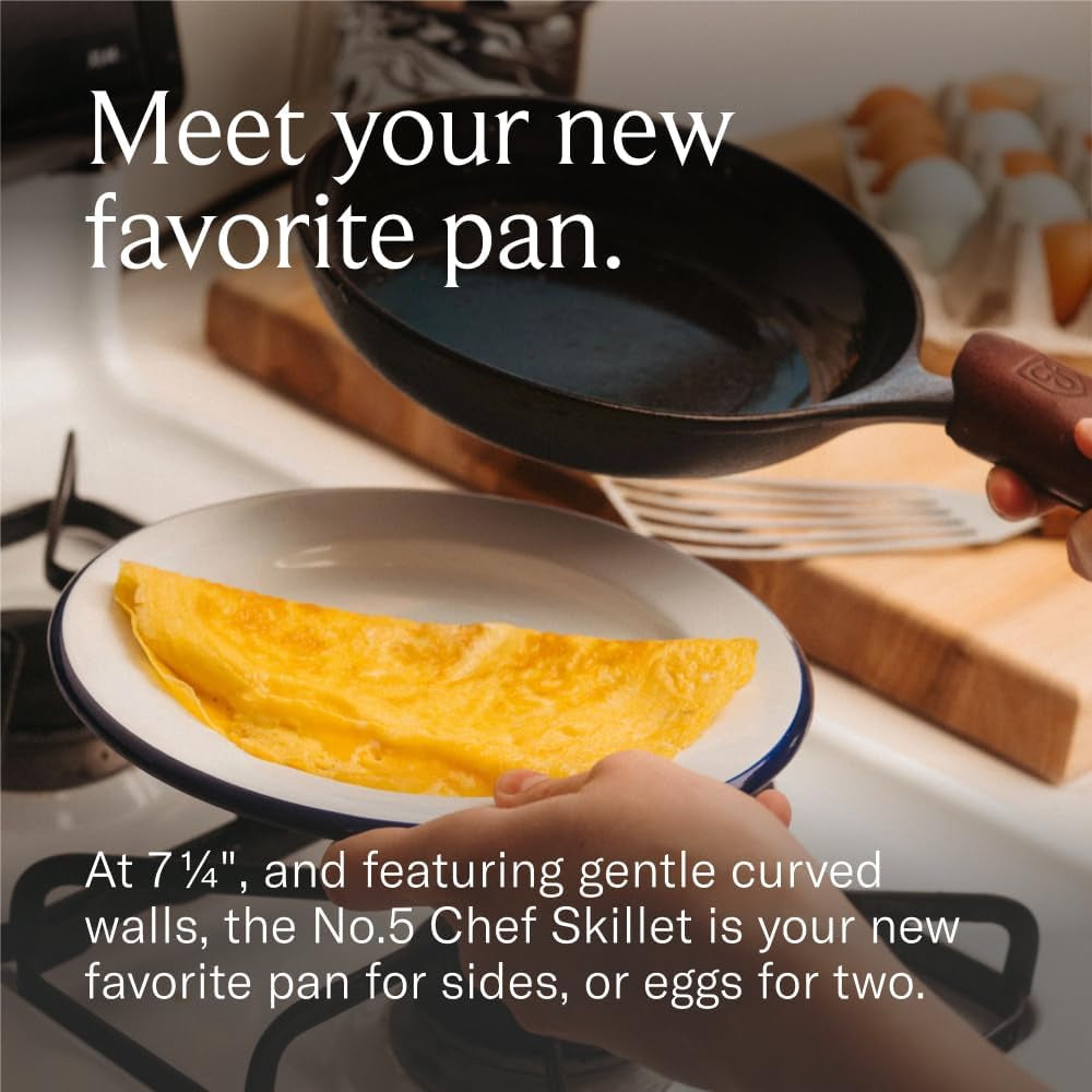no-5-cast-iron-chef-skillet-7-5-inch-curved-wall-egg-pan-pre-seasoned-for-1-2-servings-lighter-smooth-made-in-usa