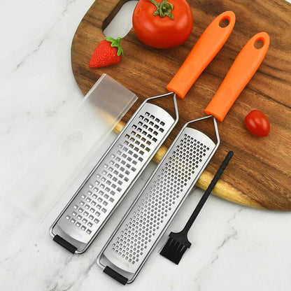 Cheese Grater and Vegetable Slicer with Egg and Vegetable Peeling Stainless Steel 2Pcs with Orange Pp Handle, Convenient to Carry and Store, for Kitchen Use7