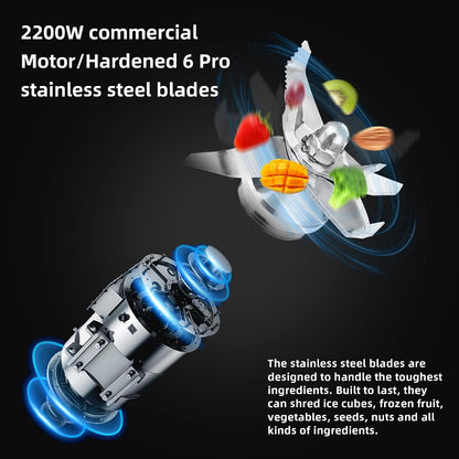 Professional Smoothie Blender, Countertop Blender Commercial | 2200W High Power with 68Oz Pitcher, Smart Presets,Blenders for Kitchen for Ice, Soup,Frozen Dessert with 1 Juice Bottle4