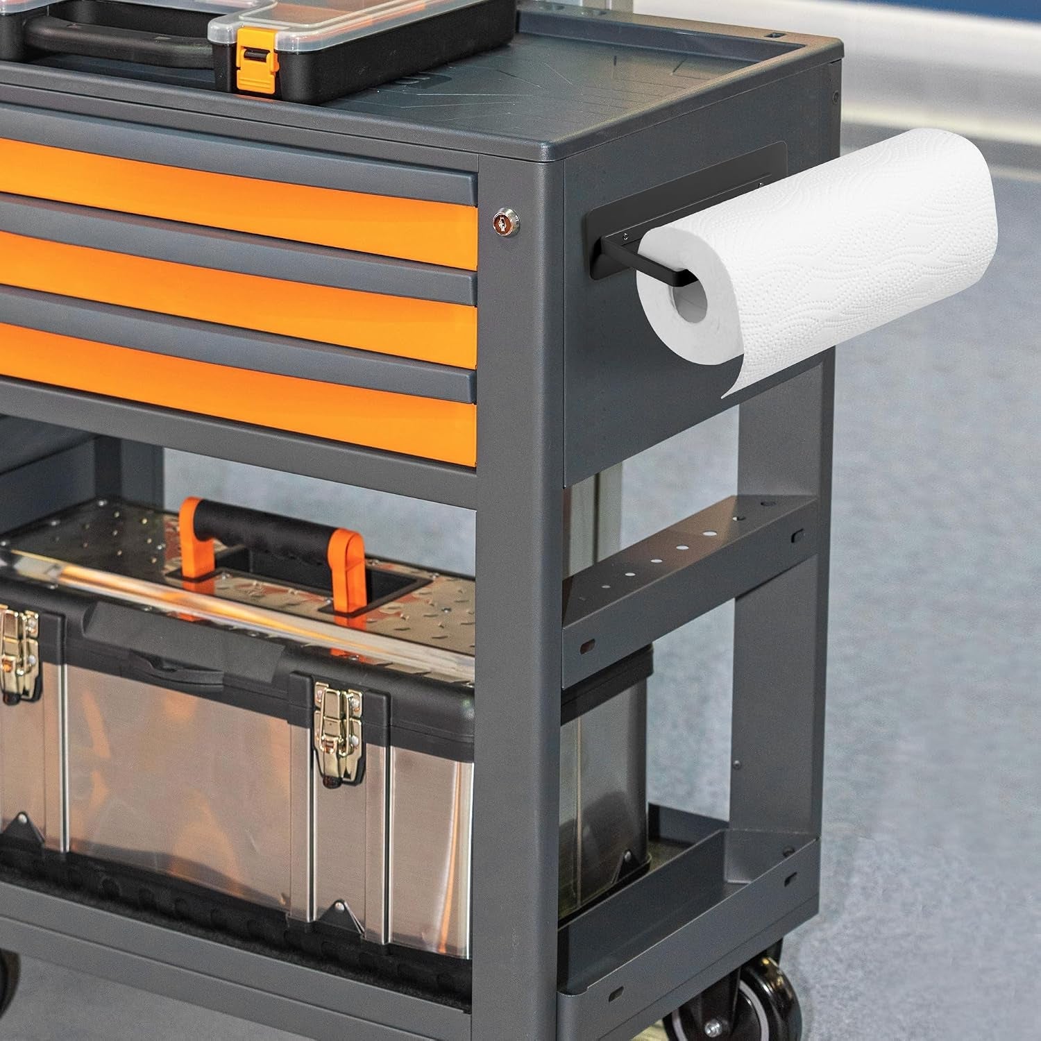 magnetic-paper-towel-holder-black-towel-bar-rack-for-refrigerator-bbq-grills-griddles-toolbox-rvs-tailgates-heavy-duty-strong-magnet-backing-12-l-x-3-h-fit-all-us-paper-roll