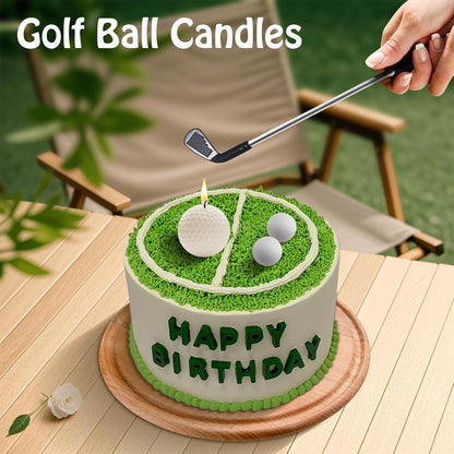 Golf Ball Birthday Candles, Golf Cake Topper & Mini Golf Club for Golf Birthday Party Decorations (White, Iron)3
