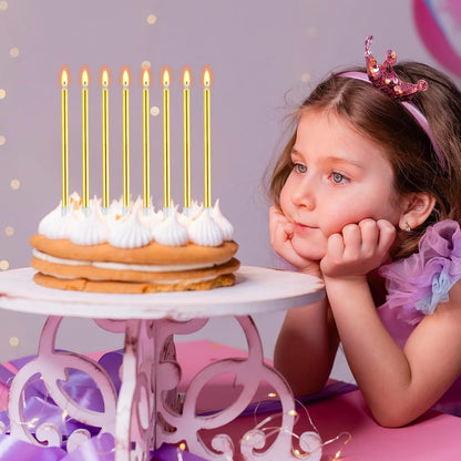 30-Count Gold Long Thin Metallic Birthday Candles, Cake Candles, Birthday Parties, Wedding Decorations, Party Candles, Cake Decorations4