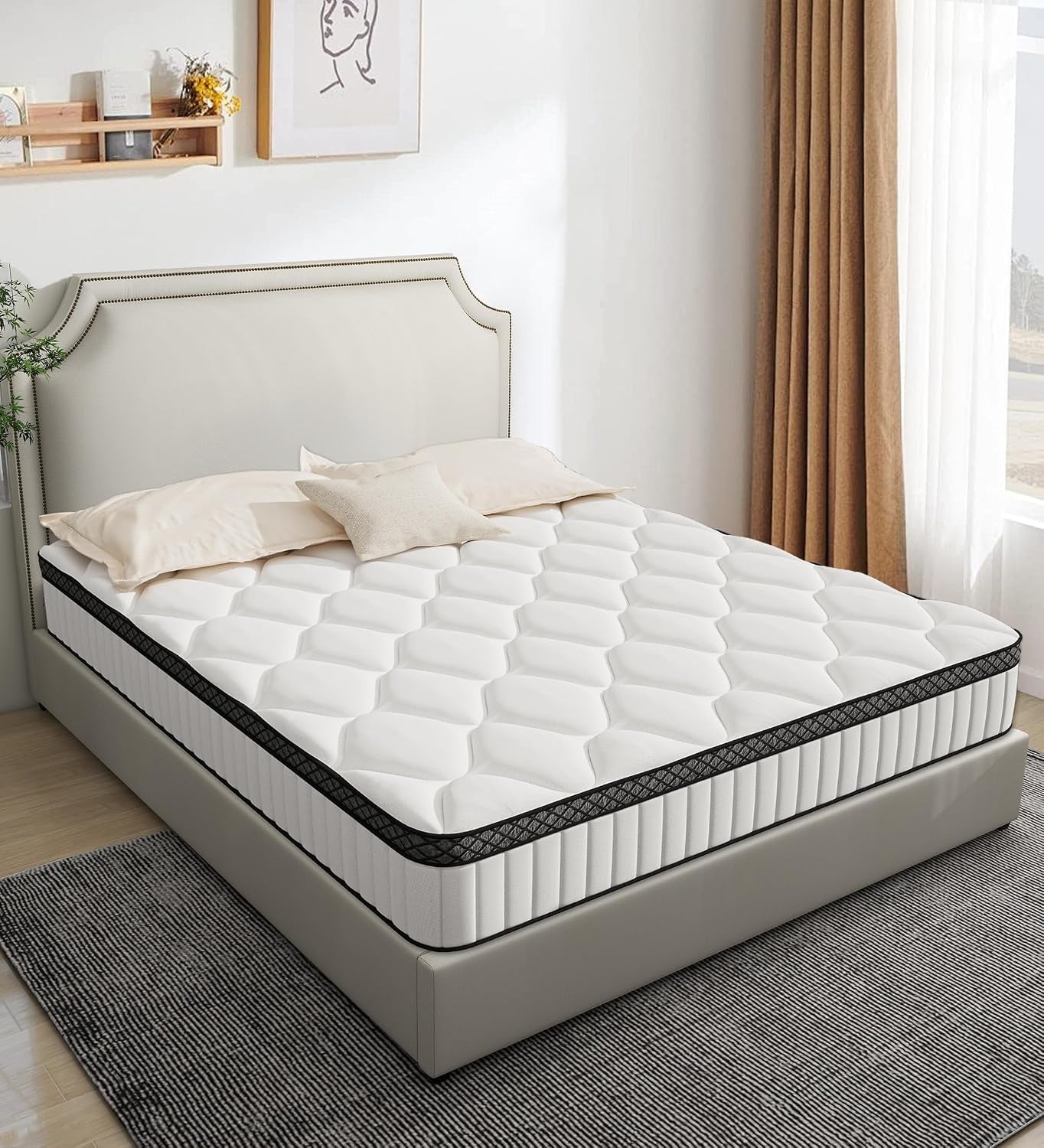 queen-mattress-10-inch-bed-in-a-box-hybrid-with-gel-memory-foam-pocket-springs-medium-firm-pressure-relief-motion-isolation-edge-support-fiberglass-free-certipur-white