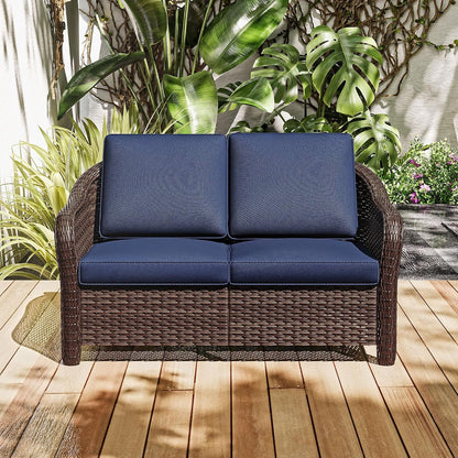 3 Piece Patio Furniture Set, Wicker Outdoor Conversation Set8