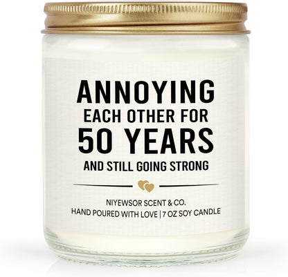 50Th Wedding Anniversary Couple Gifts, 50Th Anniversary Candle1