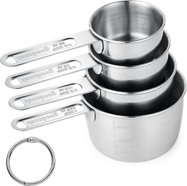 Measuring Cups of 4, Stainless Steel Measuring Cups, Stackable1
