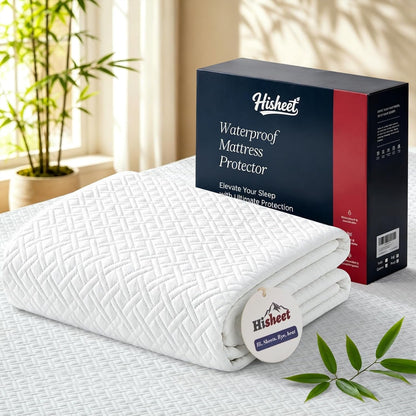 Waterproof Bamboo Mattress Protector Queen Size, 320G Ultra-Thick Noiseless Cooling Mattress Cover Fits 6-22" Deep Pocket - ASTM Certified Breathable for Hot Sleepers, Heavy Duty Elastic1