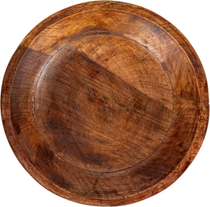 Mango Wood Footed Bowl, Walnut Finish5
