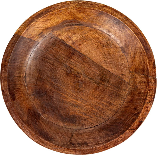 Mango Wood Footed Bowl, Walnut Finish5