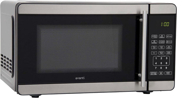 Microwave Oven 700-Watts Compact with 6 Pre Cooking Settings, Speed Defrost, Electronic Control Panel and Glass Turntable, 0.7-Cu.Ft., Metallic | 6 Pre Cooking Settings, Speed Defrost, Electronic Control Panel and Glass Turntable, 0.7-Cu.Ft4