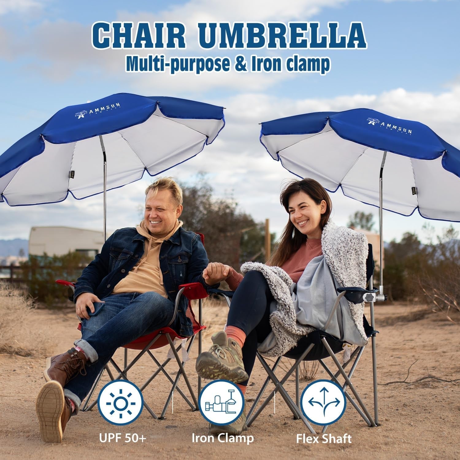 chair-umbrella-with-universal-clamp-adjustable-47-inches-and-360-swivel-upf-50-protection-portable-sun-umbrella-secure-clip-on-camping-beach-chairs-stroller-wheelchair-golf-cart-lounger-blue-2-pack