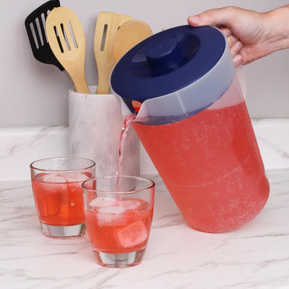 Water Pitcher with Lid 1 Gallon Pitcher BPA Free & Phthalate Free - Navy | Freezer/Dishwasher Safe2