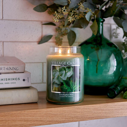 Eucalyptus Mint Large Glass Apothecary Jar Scented Candle, Gift for Mom & Dad, 21.25 Oz., Green2