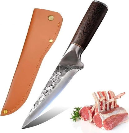 Meat Cleaver, 5 Inch Boning Knife Kitchen Knives Hand Forge Blade Wooden Handle Boning Butcher Knife Slicing Fish Fruit Steak Cleaver Meat Chef Knife1