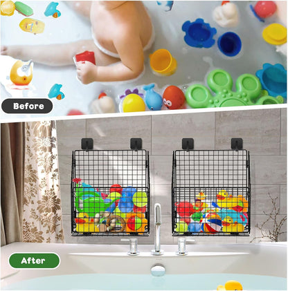 Bath Toy Storage Organizer, Large Bathtub Toy Holder, Black3