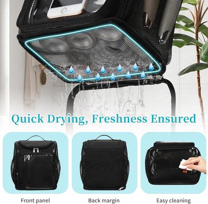 Hanging Shower Caddy Portable - Travel Toiletry Bag for College4