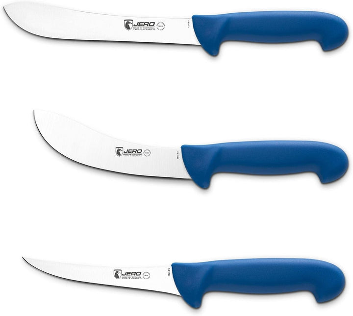 Pro Butcher Meat Processing Set, Butcher Knife Set with Butcher Knife, Skinning Knife and Boning Knife, Made in Portugal