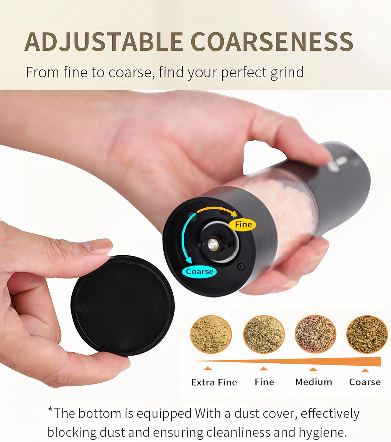 2pack-electric-salt-pepper-grinder-set-one-touch-operation-adjustable-coarseness-ceramic-grinding-core-usb-rechargeable-with-led-light-for-kitchen-restaurant-outdoor-black-black-black