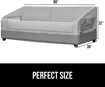 GORILLA GRIP Waterproof Large Outdoor Patio Sofa Cover, 3 Seater 80 Inch, Heavy Duty 600D Furniture Covers Sets for Winter, Keep Cushions Dry, Protects from Sun, Snow, Rain, Windproof, UV Coated6