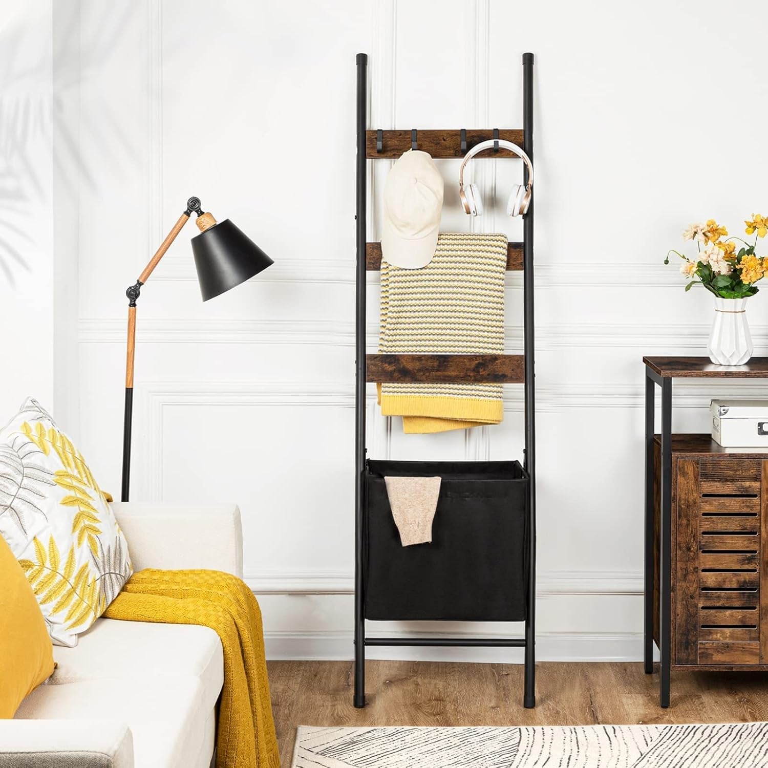 blanket-ladder-with-basket-17-3-l-x-63-4-h-towel-rack-with-hooks-blanket-holder-rack-decorative-ladder-shelf-drying-and-display-rack-for-bathroom-living-room-rustic-brown-bf31cj01