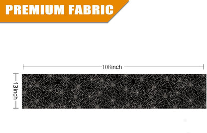 Halloween Table Runner Spider Web Black Linen Table Runners for Seasonal Holidays Indoor Outdoor Kitchen Dining Party Home Decor 13 X 108 Inch5