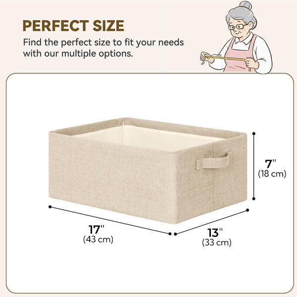 Storage Basket for Shelves, Storage Bins, Light Taupe, 2-Pack2