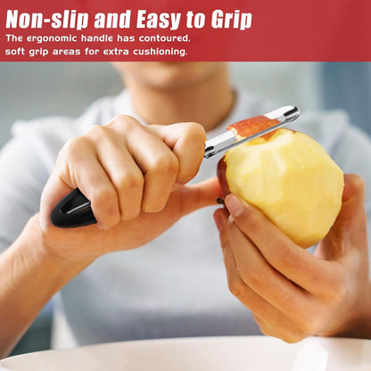 Professional #1071 Vegetable Peeler, Stainless Steel Fruit Potato Peeler, Swivel Vegetable Peeler with Easy Grip Ergonomic Handle & Ultra Sharp Stainless Steel Blades, 7 1/4 Inch Black5