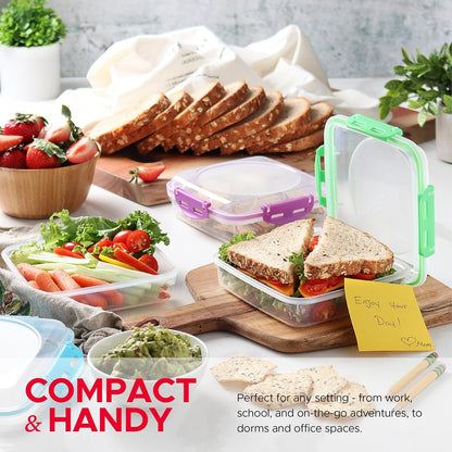 2 Pack Sandwich Containers with Lids, Bpa-Free, Black6