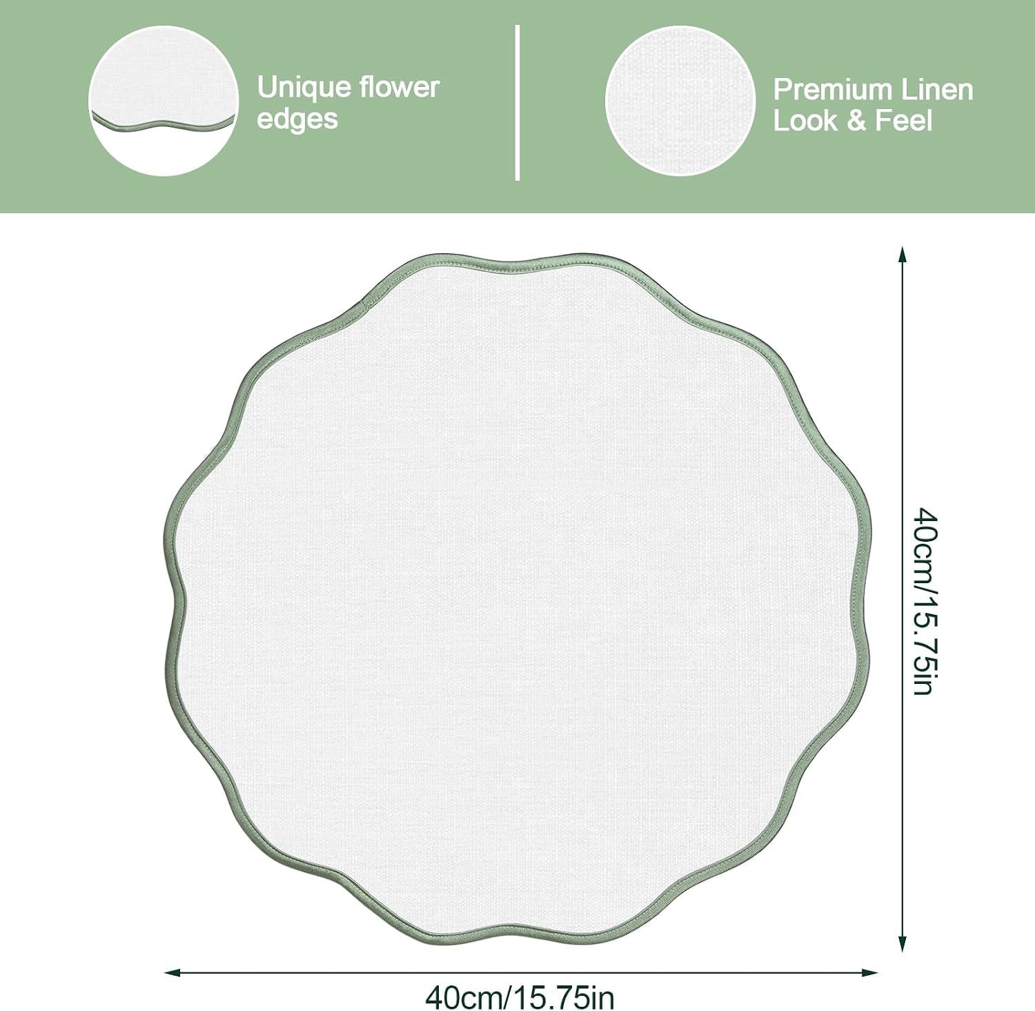 set-of-6-scallop-linen-placemats-15-inch-light-green-and-white-round-placemats-cotton-linen-table-mats-handcrafted-machine-washable-wrinkle-free-dining-placemat-for-hotel-restaurant-kitchen