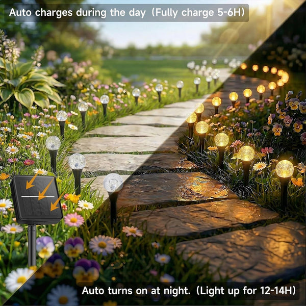 Solar Garden Lights Outdoor, 60 Leds 43FT Solar Pathway Lights2