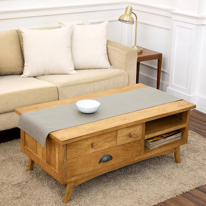 100% Pure Linen Table Runner Natural Woven, Fete 14 X 60 In1
