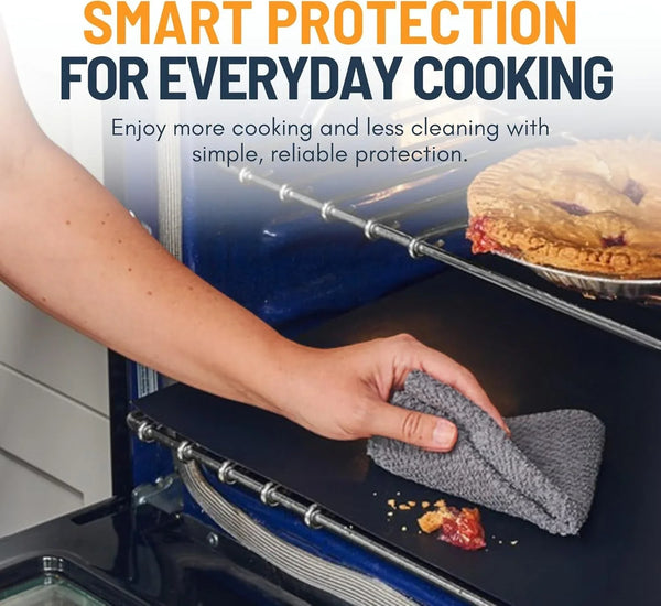 Oven Liners for Bottom of Oven - 2 Pack Large Heavy Duty Mats, 17”X25” Non-Stick Reusable Liner for Electric, Gas, Toaster Ovens, Grills - BPA & PFOA Free Kitchen Accessory to Keep Oven Clean (Black)8