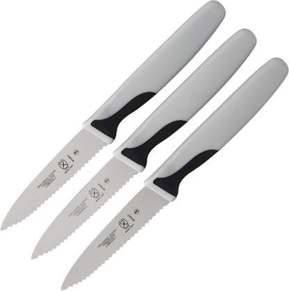 M19903 Millennia Black Handle, 3-Inch Slim Serrated Paring Knives (3-Pack), Paring Knife1