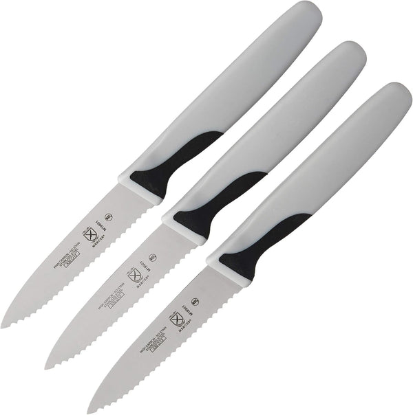M19903 Millennia Black Handle, 3-Inch Slim Serrated Paring Knives (3-Pack), Paring Knife1