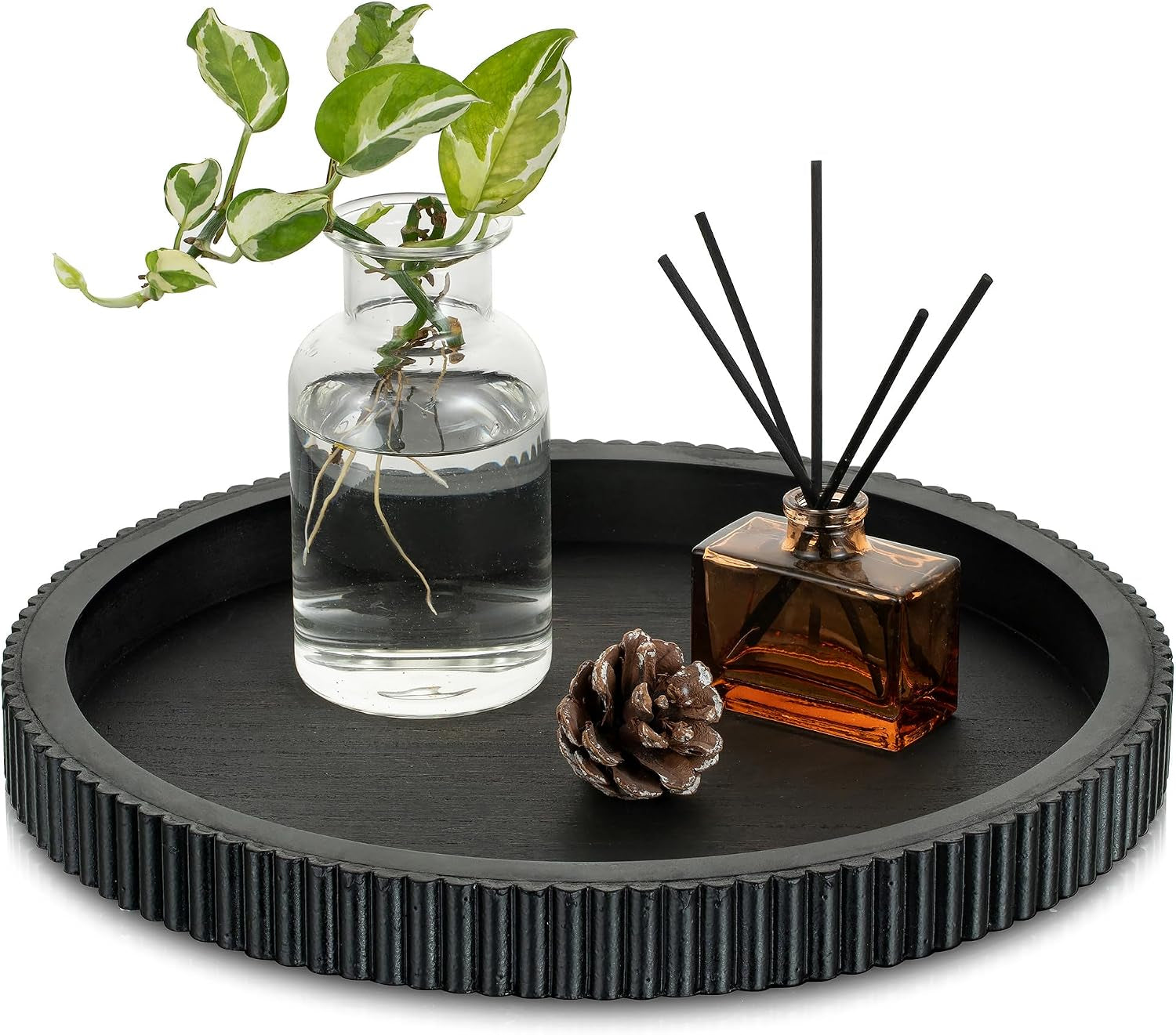 black-decorative-coffee-table-tray-scalloped-edge-12-round-wood-centerpiece-tray-ideal-for-living-room-entryway-table-kitchen-island-fits-modern-decor