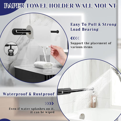 Black Paper Towel Holder, Self Adhesive Paper Towel Holder under Cabinet4